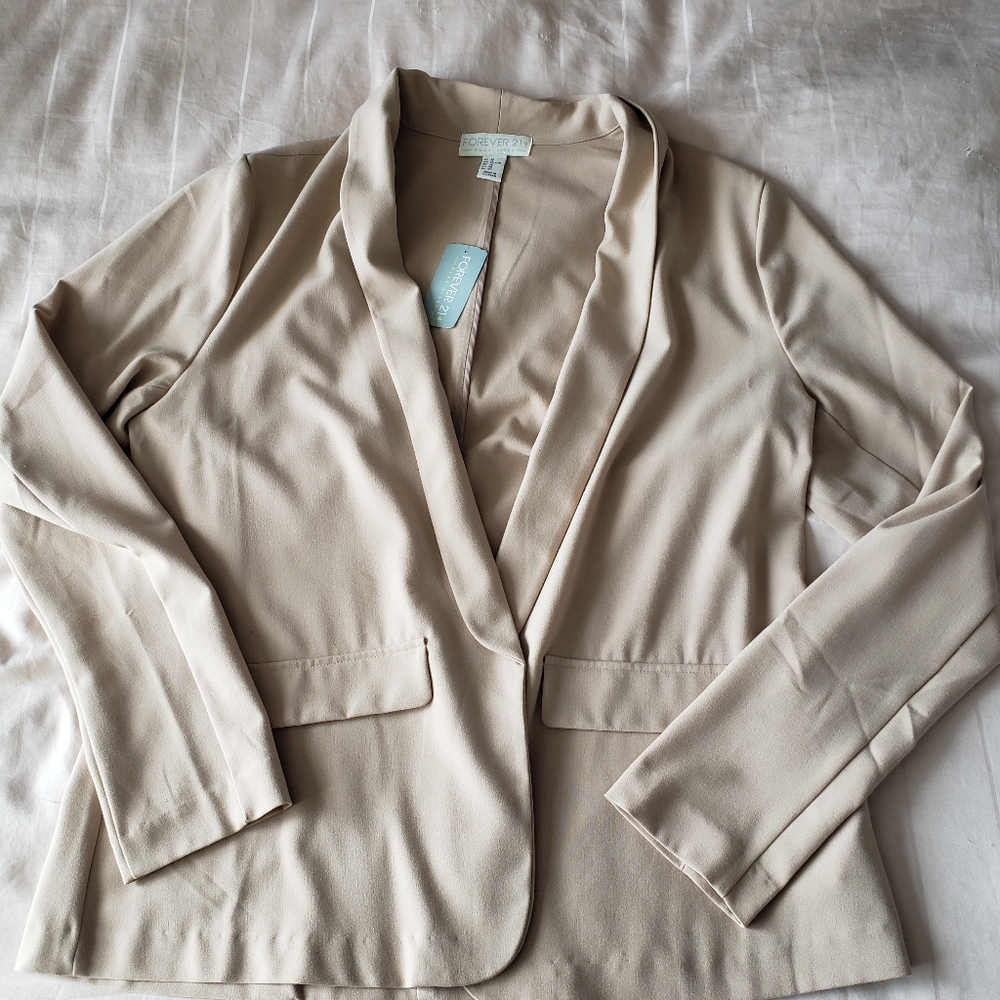 Forever 21-Cream open front blazer